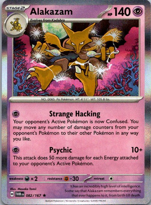 Alakazam Rare SV06: Twilight Masquerade 082/167 NM