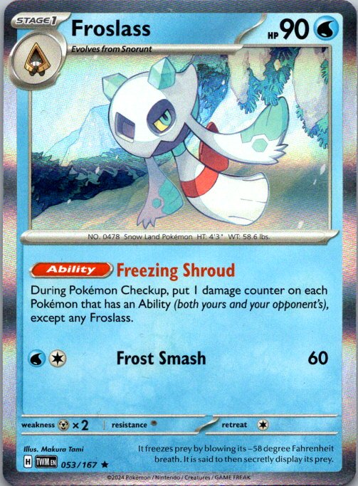 Froslass - Rare SV06: Twilight Masquerade 053/167 NM