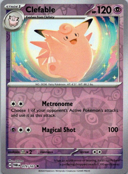Clefable Uncommon SV06: Twilight Masquerade 079/167 NM