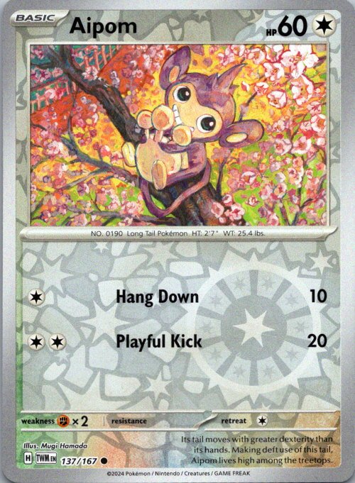 Aipom Common SV06: Twilight Masquerade 137/167 NM