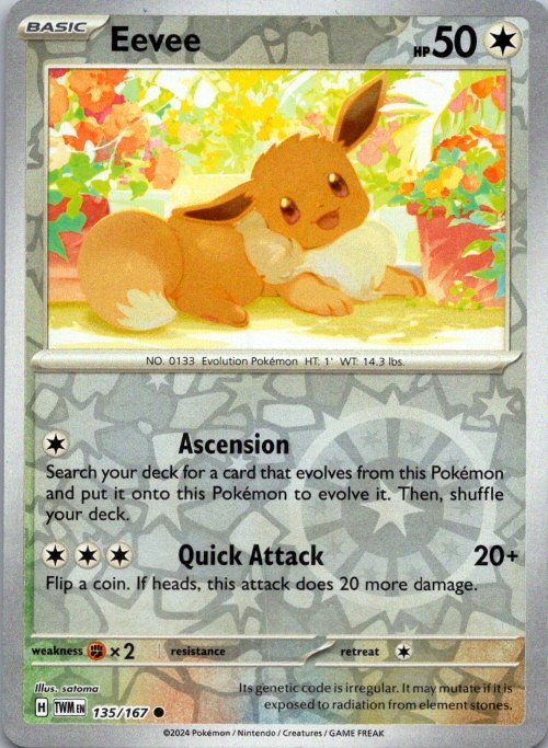 Eevee - Common SV06: Twilight Masquerade 135/167 NM