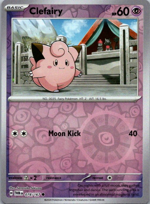 Clefairy Common SV06: Twilight Masquerade 078/167 NM
