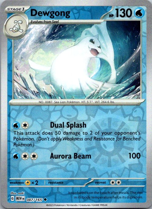Dewgong Uncommon SV: Scarlet & Violet 151 087/165 NM