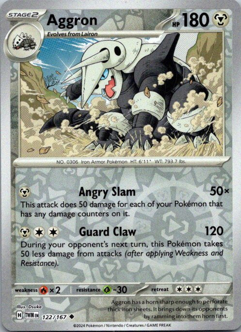 Aggron Uncommon SV06: Twilight Masquerade 122/167 NM