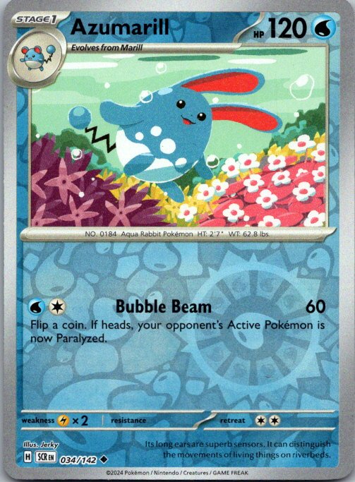 Azumarill Uncommon SV07: Stellar Crown 034/142 NM