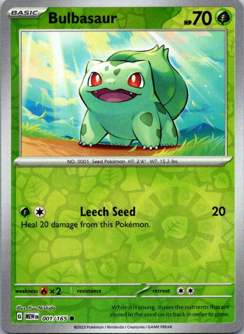 Bulbasaur - Common SV: Scarlet & Violet 151 001/165 NM