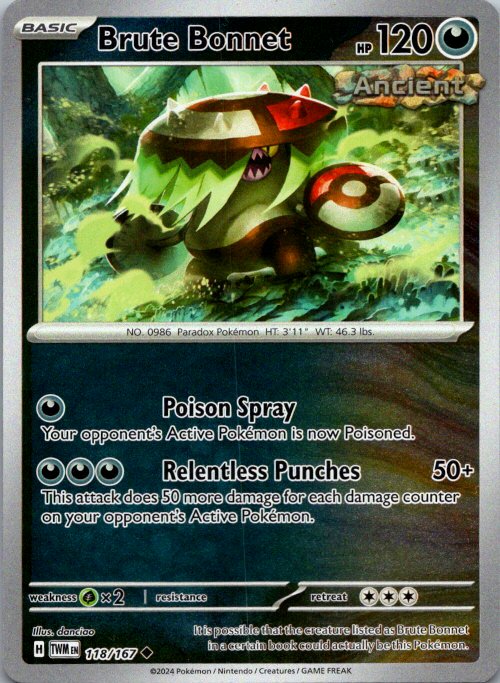 Brute Bonnet Uncommon SV06: Twilight Masquerade 118/167 NM