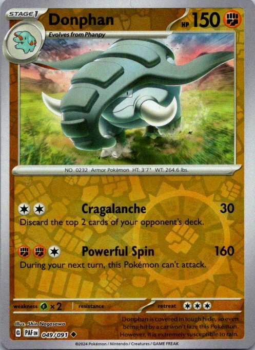 Donphan Uncommon SV: Paldean Fates 049/091 NM