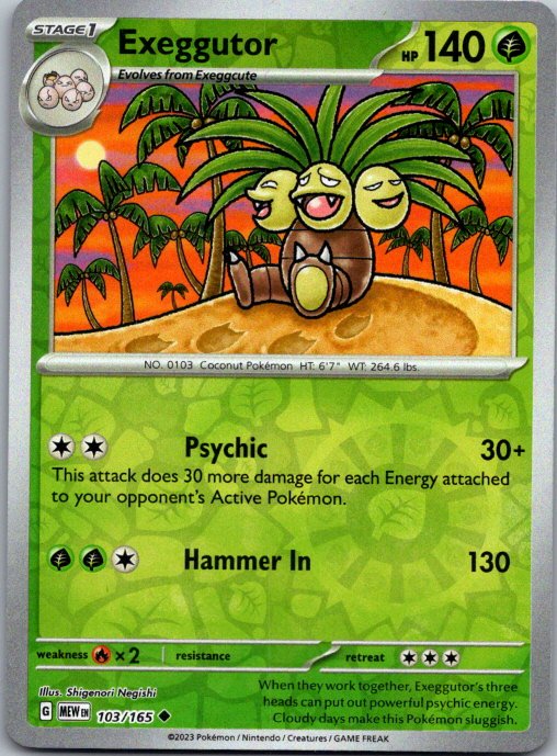 Exeggutor Uncommon SV: Scarlet & Violet 151 103/165 NM