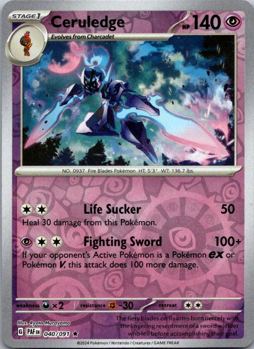 Ceruledge Rare SV: Paldean Fates 040/091 NM