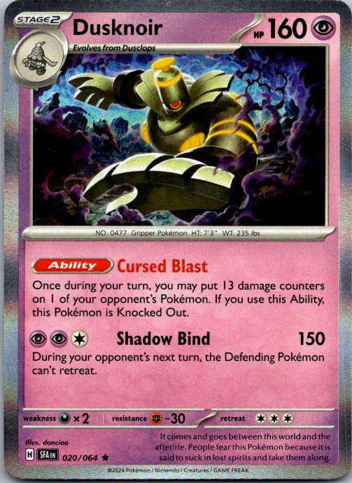 Dusknoir Rare Prize Pack Series Cards 020/064 NM
