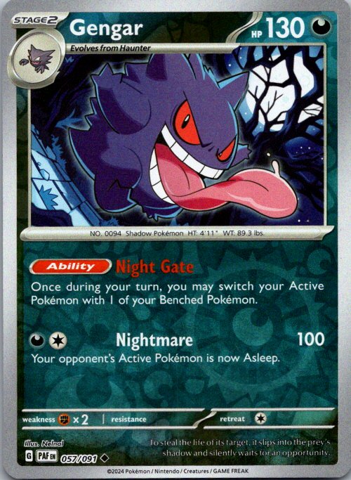 Gengar Uncommon SV: Paldean Fates 057/091 NM